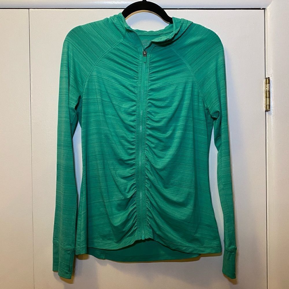ATHLETA Crosscurrent UPF Jacket High Teal Green Women’s Size Medium Petite - Picture 5 of 8